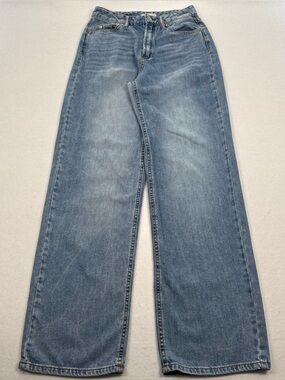 OAT New York High Rise Jeans Women’s  2/26 Wide Leg Med Lt Wash Blue Loose Fit